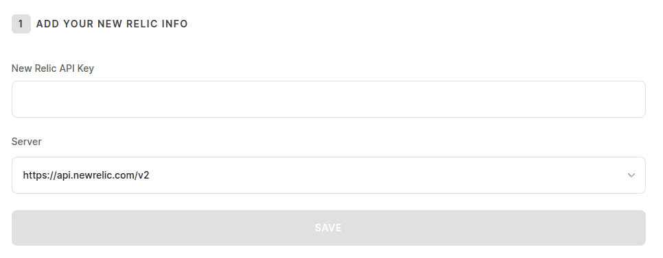 New Relic User key input